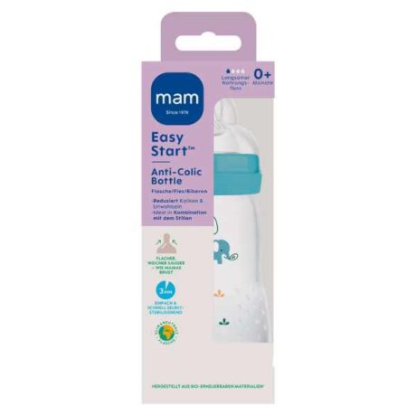 Бебешко шише против колики Mam Easy-Start Anti Colic в синьо, 260 мл